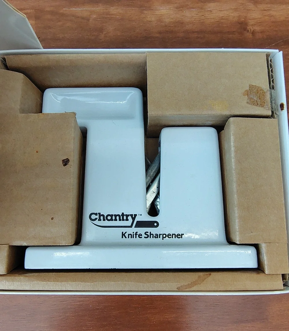 Vtg CHANTRY Knife Sharpener White w/Box Quality Design MoMA Displayed Rare Find!